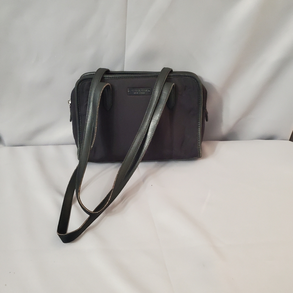 Coach Women Mercer Handbag Nylon Black Handbag Purse 6214